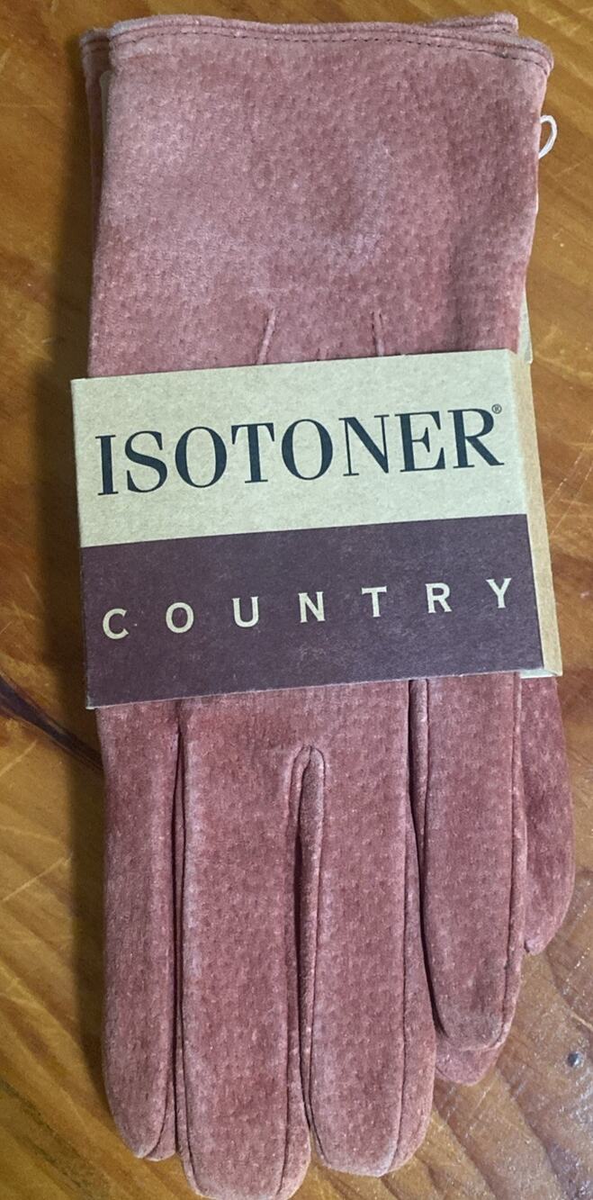 Vintage NOS Women’s Medium Isotoner Country Redwood Gloves Knit Lined 1994